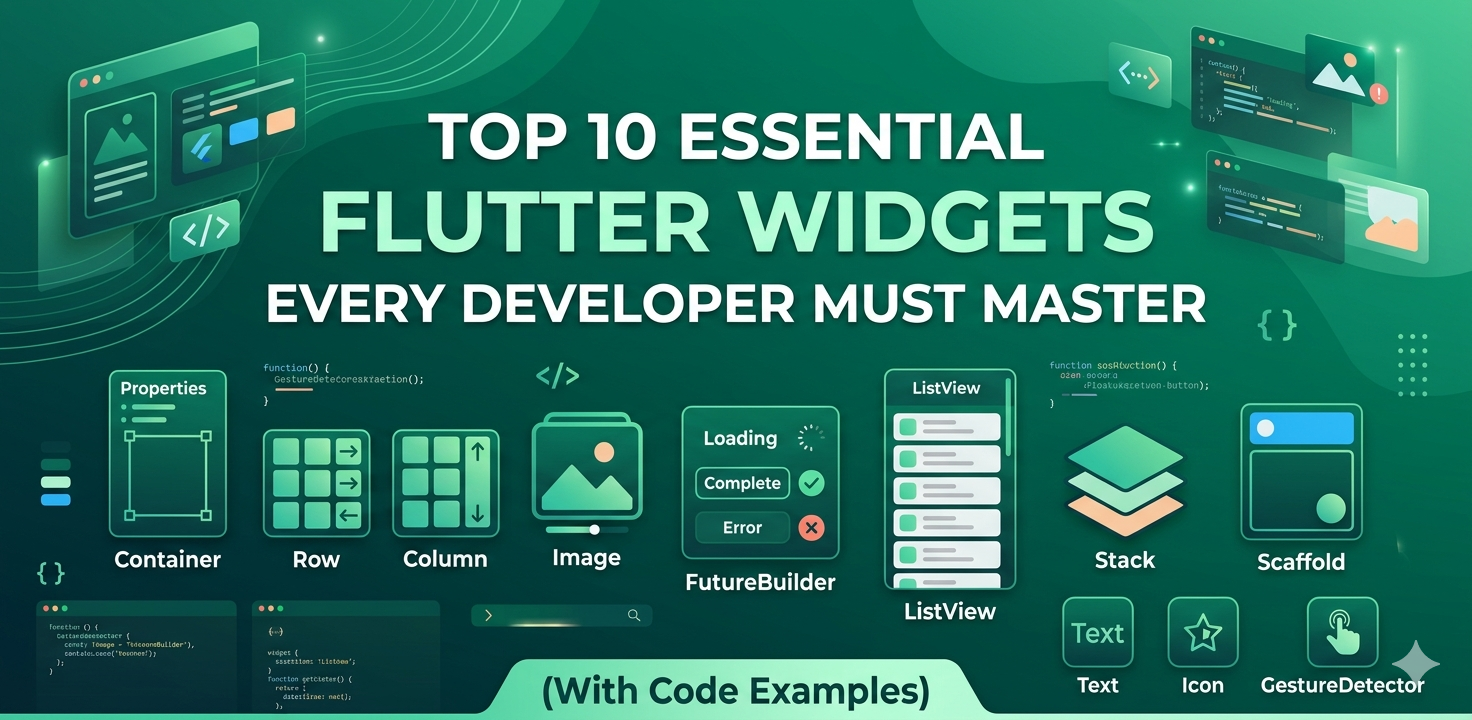 Top 10 Essential Flutter Widgets Every Developer Must Master (With Code Examples) – Flutter blog by Hupen